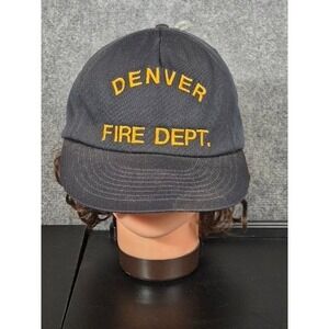 Vintage Denver Fire Dept Artistic The Binky Cap Snapback Hat Navy Blue USA Made